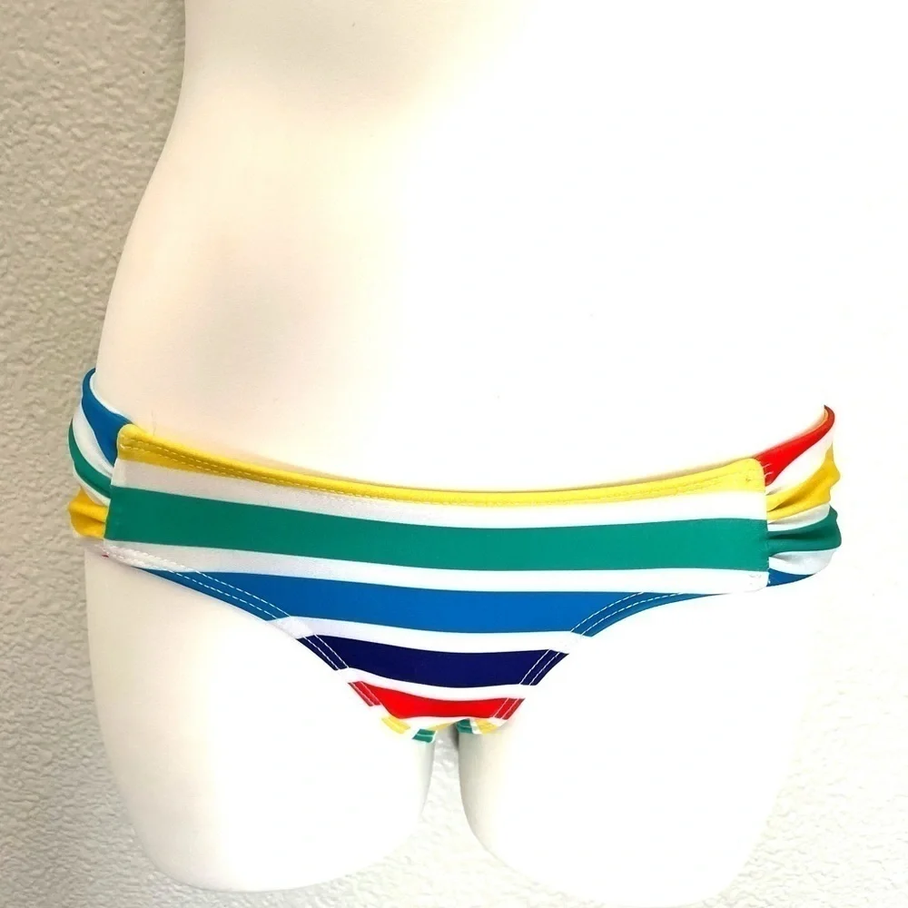 BEACH RIOT Ayi Papi bikini bottoms rainbow stripes - Picture 2 of 7